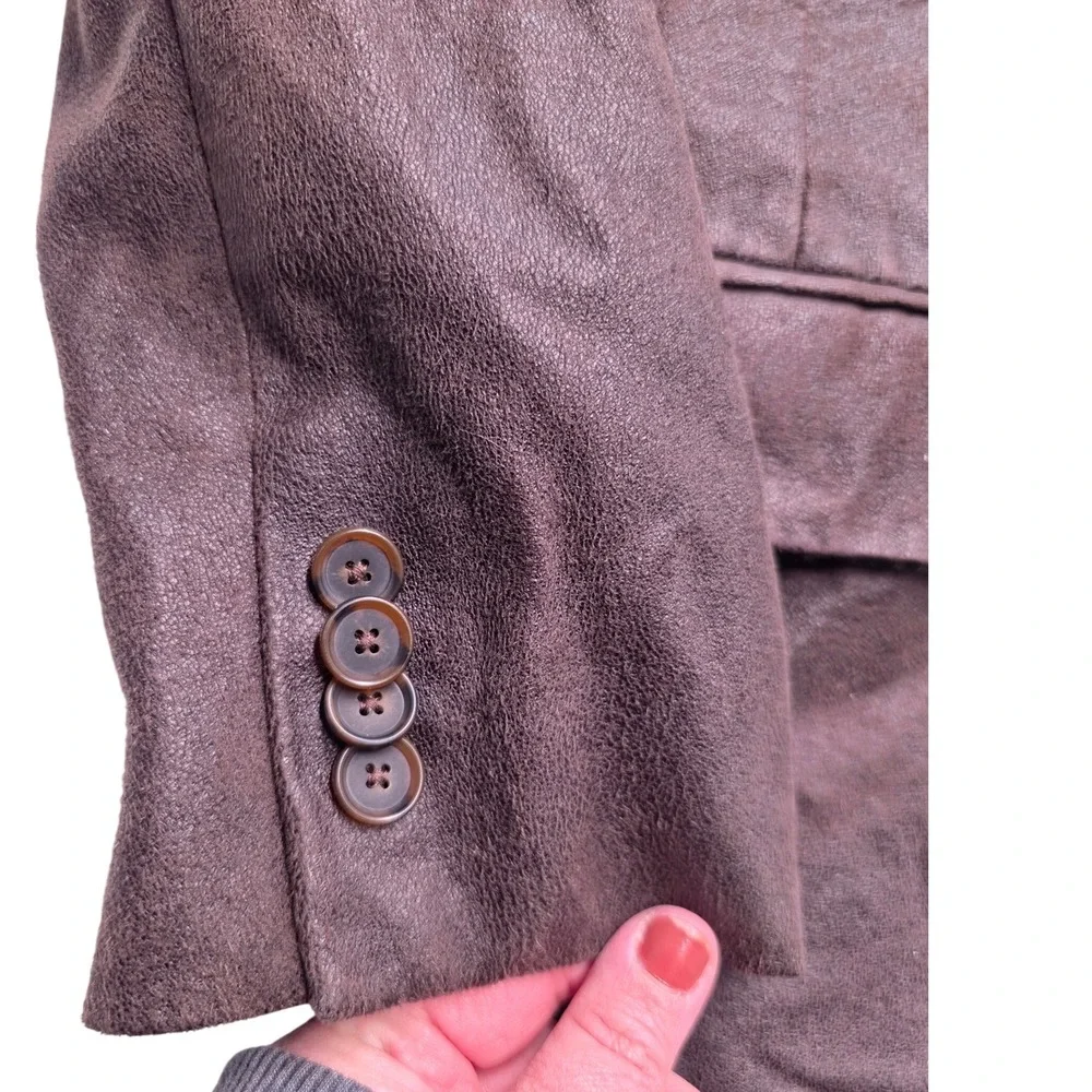 Michael Kors Men's Brown Faux‎ Leather Blazer Sport Coat Size 42L